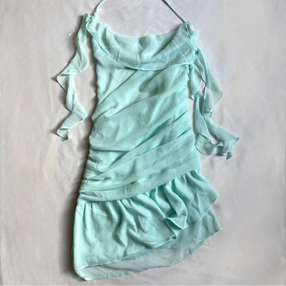 PANN Blue Ruffle Mini Dress
